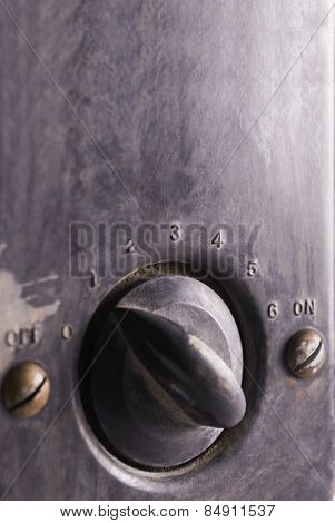 Close-up of a fan regulator