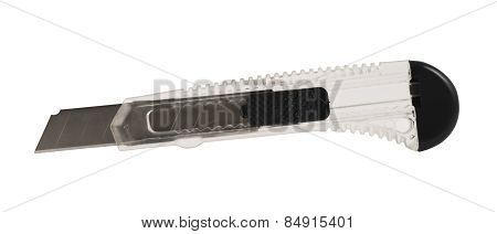 Segmented blade utility knife isolated