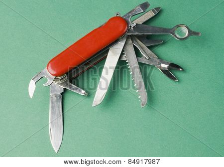 Close-up of a multi tool penknife