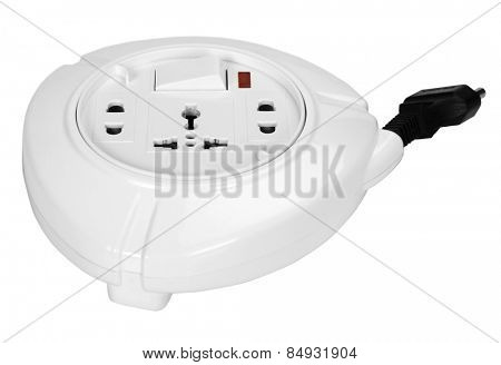 Close-up of a multi-outlet plug board