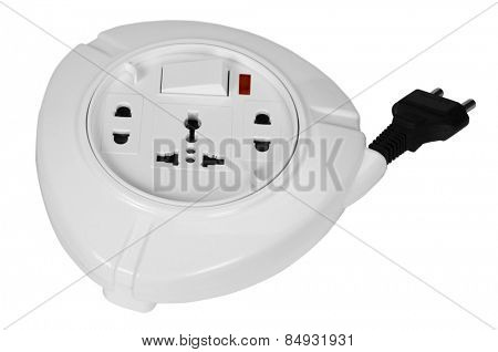 Close-up of a multi-outlet plug board