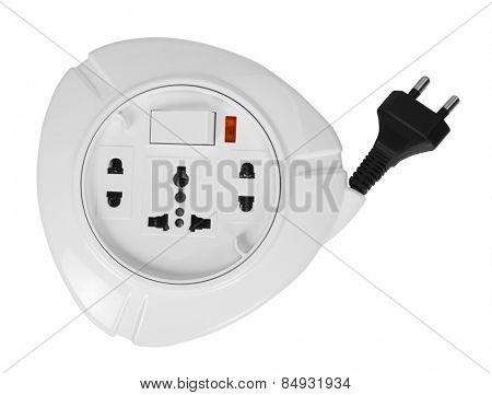 Close-up of a multi-outlet plug board