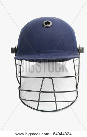 Close-up of a cricket helmet