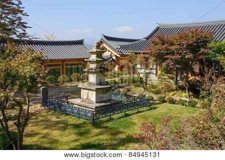 Yeongju, Korea - October 15, 2014: Stone Pagoda In Buseoksa
