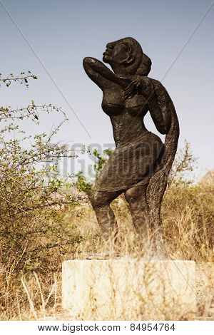 Statue in a garden, Garden of Five Senses, Saidul Ajaib, New Delhi, India