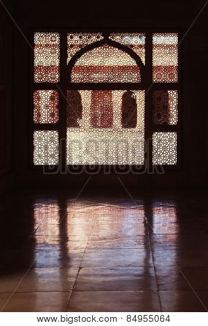 Detail of latticework window, Tomb Of Sheikh Salim Chisti, Fatehpur Sikri, Agra, Uttar Pradesh, India