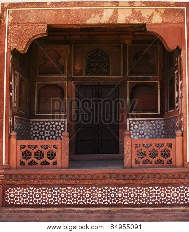 Architectural detail of a mausoleum, Itmad-ud-Daulah's Tomb, Agra, Uttar Pradesh, India