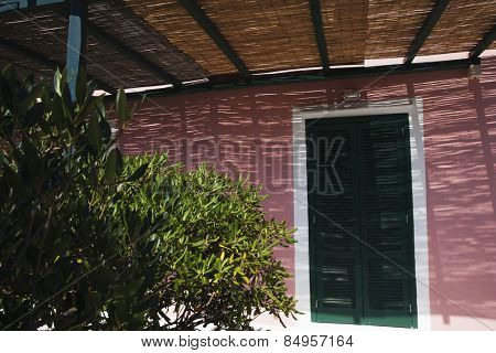 Closed door of a house, Ponza, Province Of Latina, Lazio, Italy