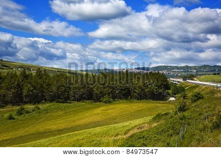 Clouds over a landscape, Vallata, Avellino, Campania, Italy