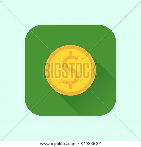 icon coins into flat style