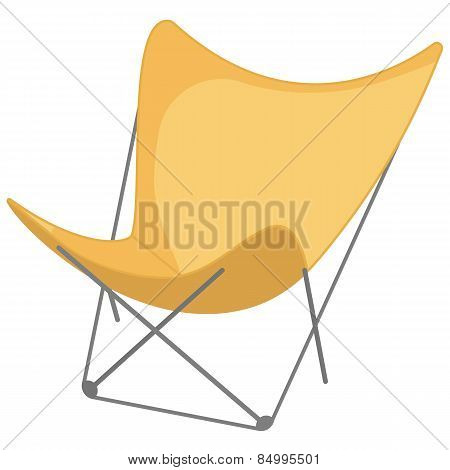 Beach chair icon in, an white background