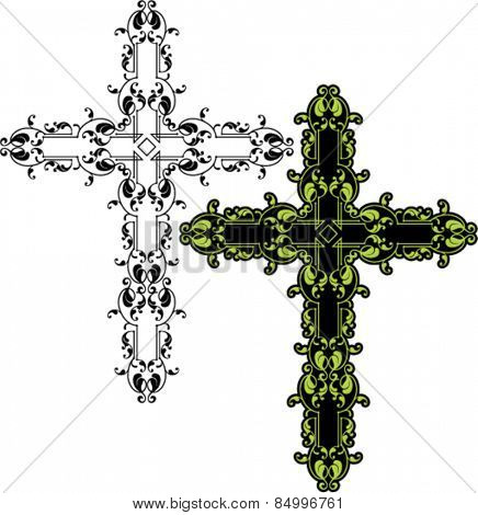 Christian Cross Design Vector Art