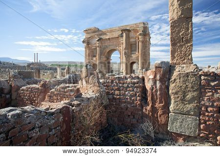 Roman Ruins Of Timgad In Algeria