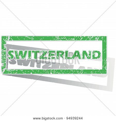 Green outlined Swtizerland stamp