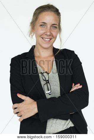 Businesswoman Smiling Happiness Portrait Concept