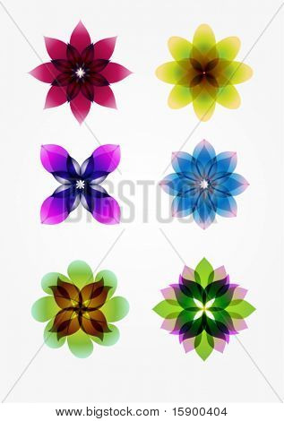 6 suunnittelu elements(flowers)