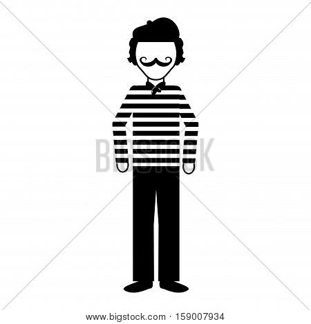 frenchman character cartoon icon vector illustration graphic design
