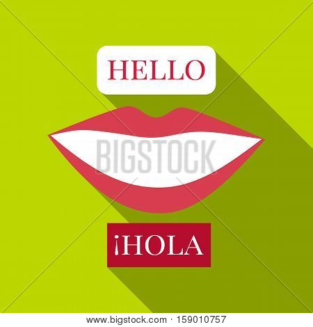 Speaking launguage icon. Flat illustration of speaking launguage vector icon for web