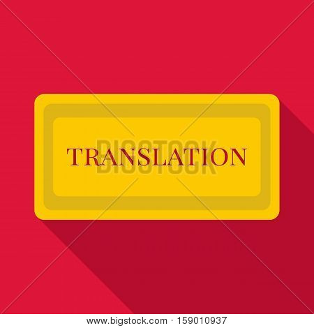 Translation icon. Flat illustration of translation vector icon for web