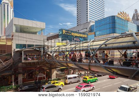 BANGKOKOct 22: Petchaburi Road in thr Pratunam District of Bangkok . The road is one of Bangkok's busiest for traffic.Thailand on Oct 22 2016.