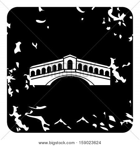 Rialto Bridge, Venice icon. Grunge illustration of Rialto Bridge, Venice vector icon for web