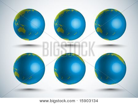 Vektor 3d Welt, 10 Grad-Drehung