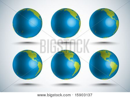 Vektor 3d Welt, 10 Grad-Drehung