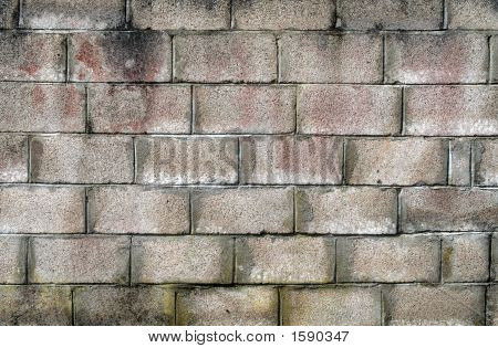 더러운 회색 Breezeblock 벽 극복.