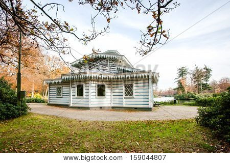 This photo was made in the palatial Park near Apeldoorn in the Netherlands. This is a architectural tea house-which was used by three generations of queens. Netherlands