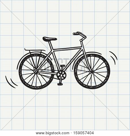 Bike doodle icon. Hand drawn sketch in vector