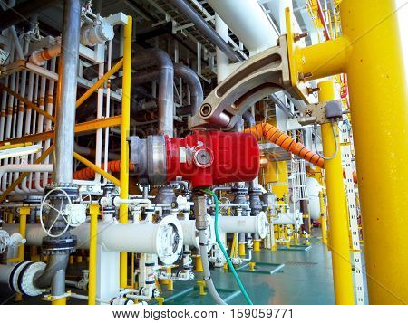 Fire or flame detector UV and IR type installed at hazard area of oil and gas platform for safety