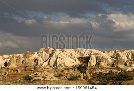 Excellent photo Mountains from tuff in Cappadocia in Turkey