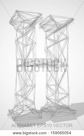 Abstract illustration of a Pencil sketched 0 with Transparent Shadow. Hand drawn 3D 0 for your design. EPS 10 vector illustration.