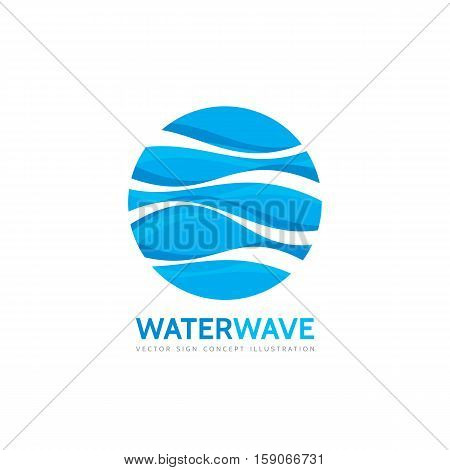 Blue water wave - vector business logo template concept illustration. Abstract creative sign. Design element.
