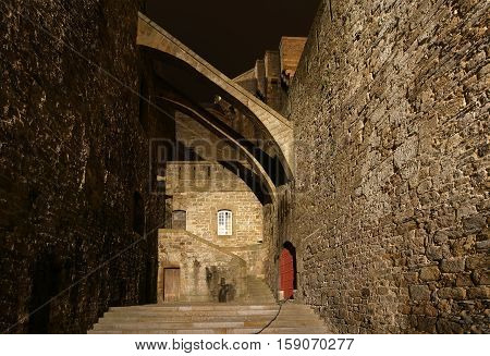 Saint-malo At Night-- Is A Walled Port City In Brittany In Northwestern France On The English Channe