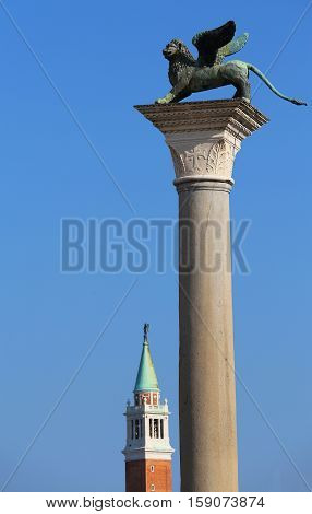 Bronze Statue Of The Winged Lion Symbol Of The City Of Venice In