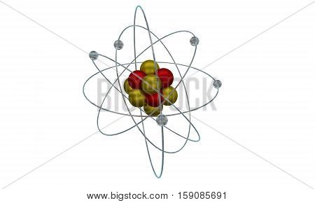 Close up illustration of atomic particle for nuclear energy imagery