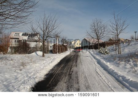 Winter landscape / City / Niederstetten (Germany)