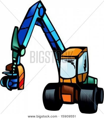 Illustration de Knuckleboom Loader.Vector