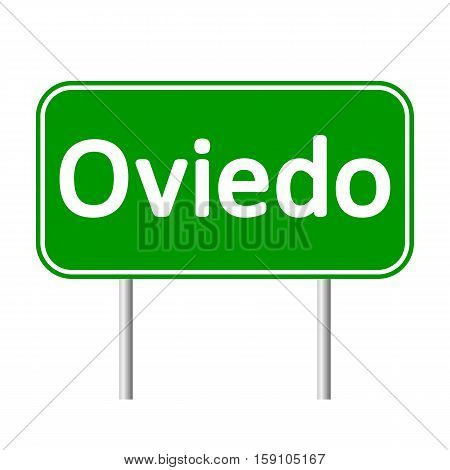 Oviedo road sign isolated on white background.