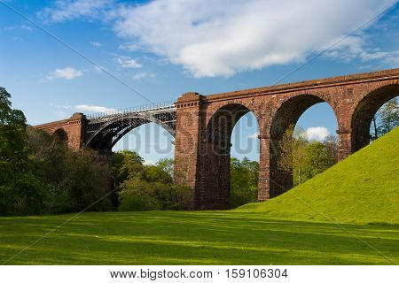 Lune viaduct - the typical viaduct in Yorkshire Dales National Park Great Britain