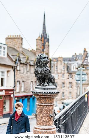 Edinburgh, Scotland, UK-circa march 2016:View of the city, several monuments and the Castle, Edinburgh, Scotland