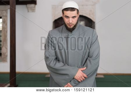 Muslim Man Is Praying In The Mosque