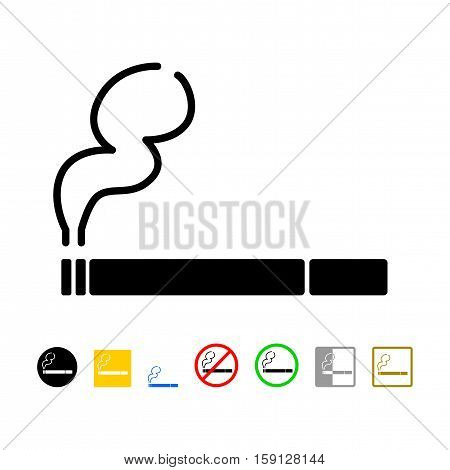 Cigarette vector icon. Tobacco sign. Smoking symbol.
