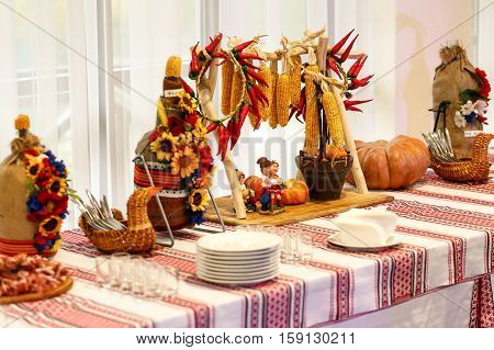 Amazing traditional alcohol on the wedding table