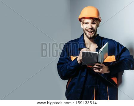 Happy Man Keeps Accounting Book