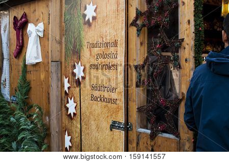 typical Christmas market in Alto Adige, Bolzano