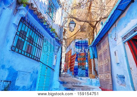 Street In Medina Of Chefchaouen, Morocco