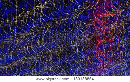 Abstract background made of Christmas lights with long exposure.