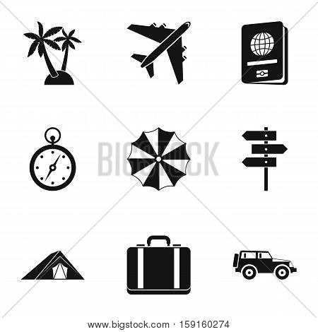 Rest on sea icons set. Simple illustration of 9 rest on sea vector icons for web